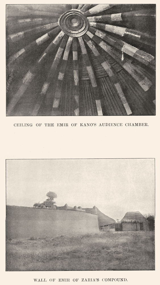 NIGERIA. Ceiling of Emir Kano's Audience Chamber; Wall Zaria's Compound 1904